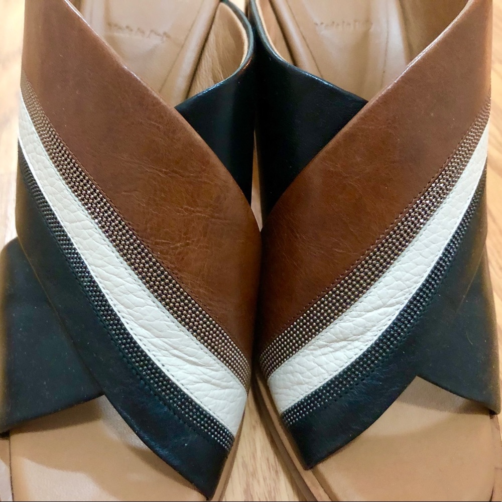 Brunello Cucinelli Bi-color Block Heels 37.5 - Picture 2 of 6